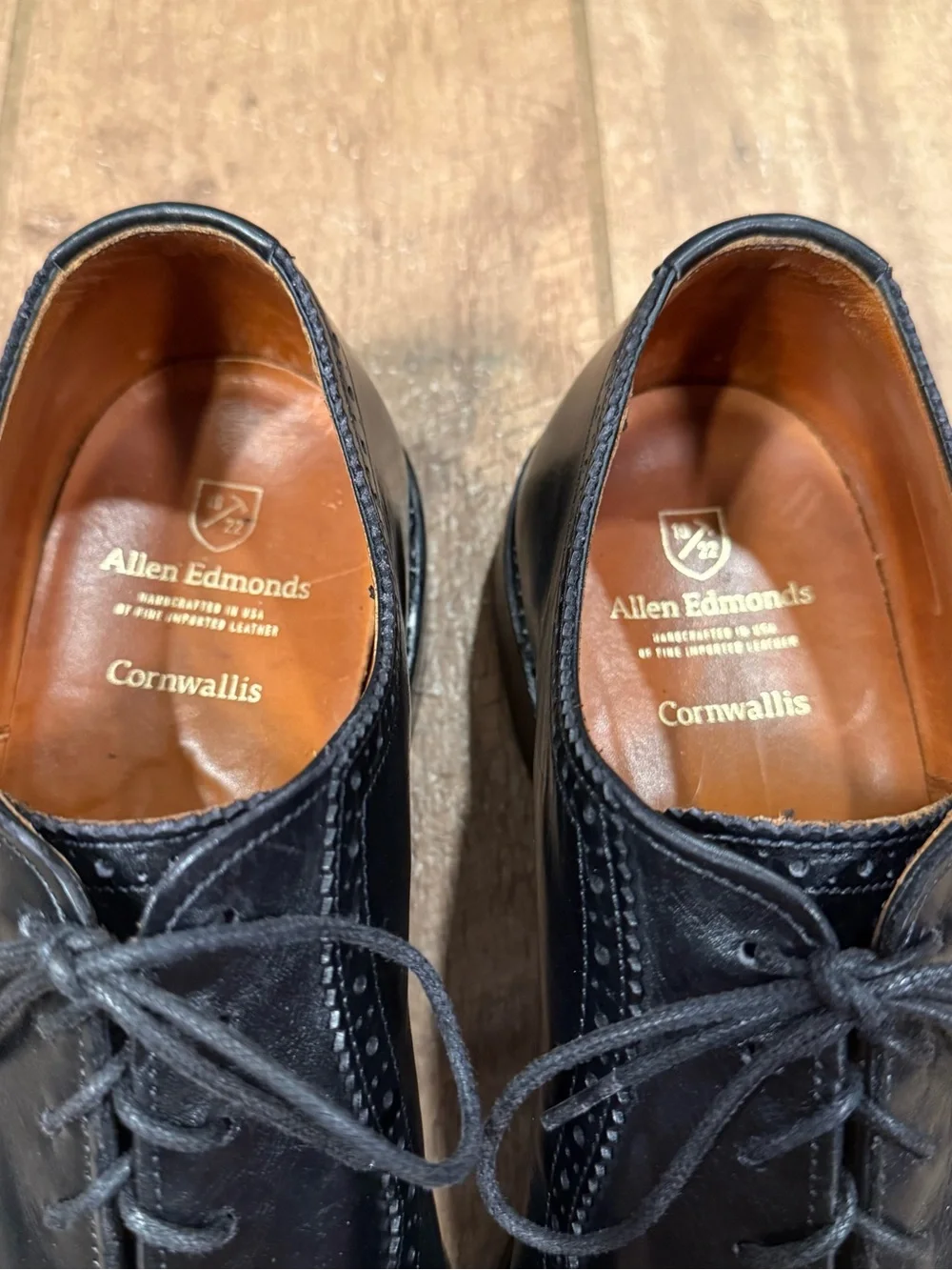 Allen Edmonds Cornwallis Black Leather Dress Shoes Mens Size 9 D 1052 Oxford